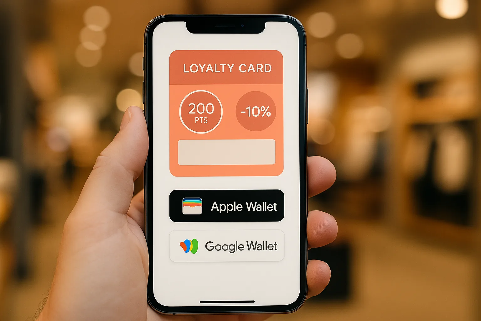 Smartphone showing a well-designed wallet pass acquisition landing page with clear value proposition and Add to Wallet buttons